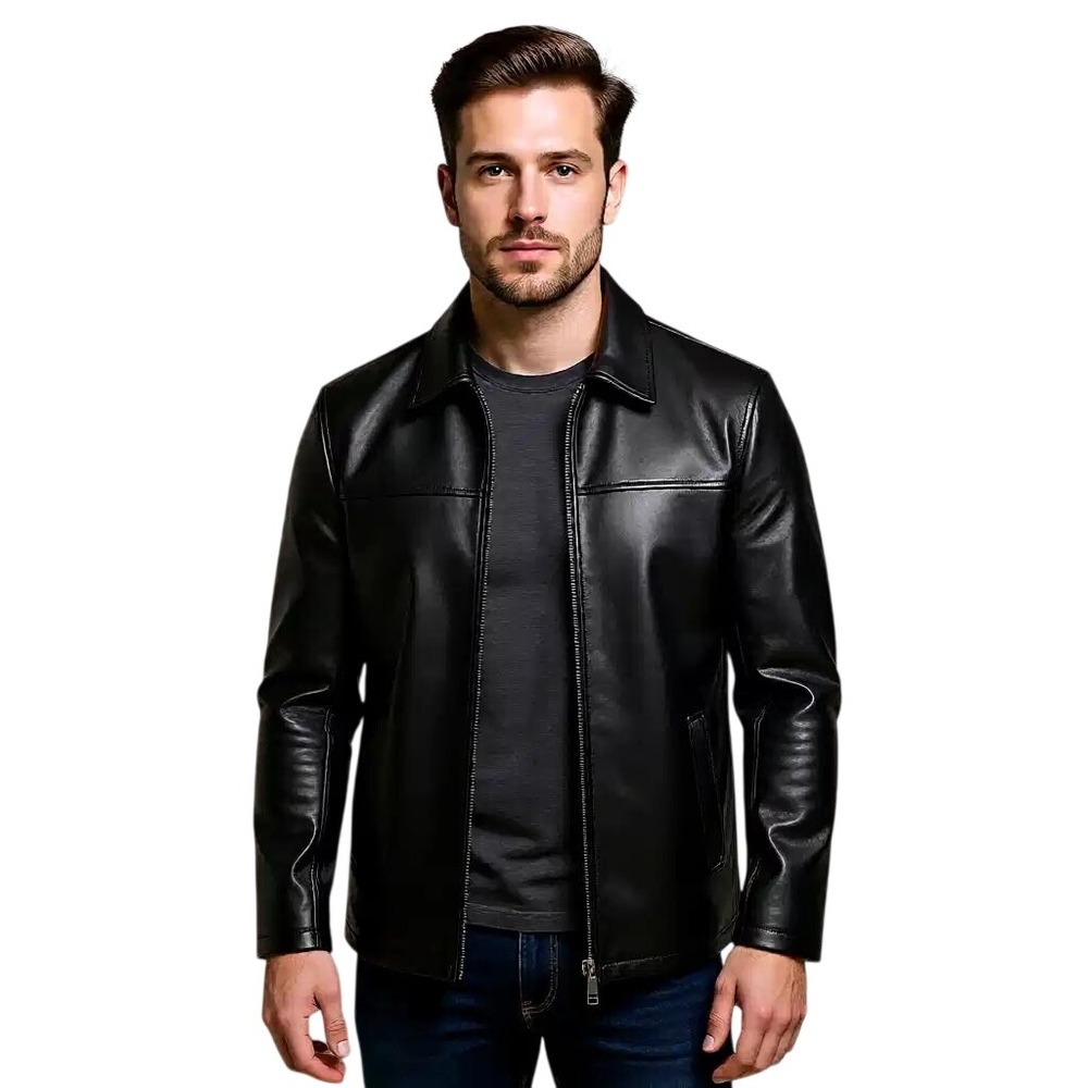 Calvin Klein $328 Mens Black Genuine Leather Jacket 3M Thinsulate S NWT